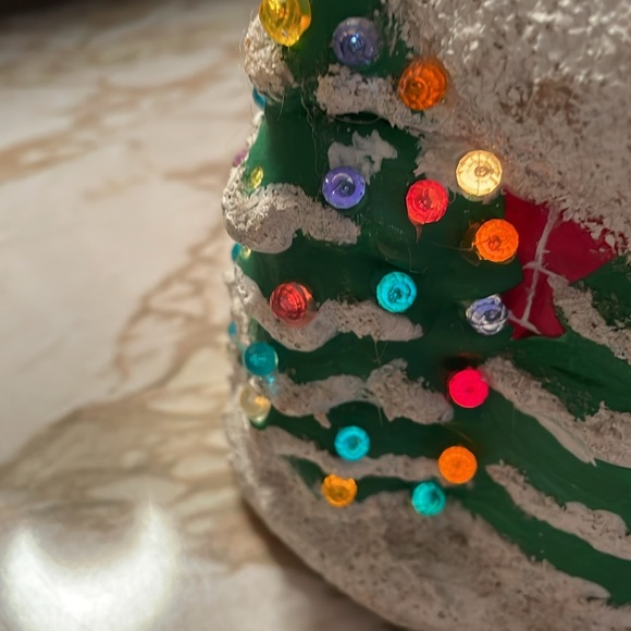 VTG 60’s Ceramic Christmas Table Light Project Piece Santa Snowman Round House - Picture 4 of 12